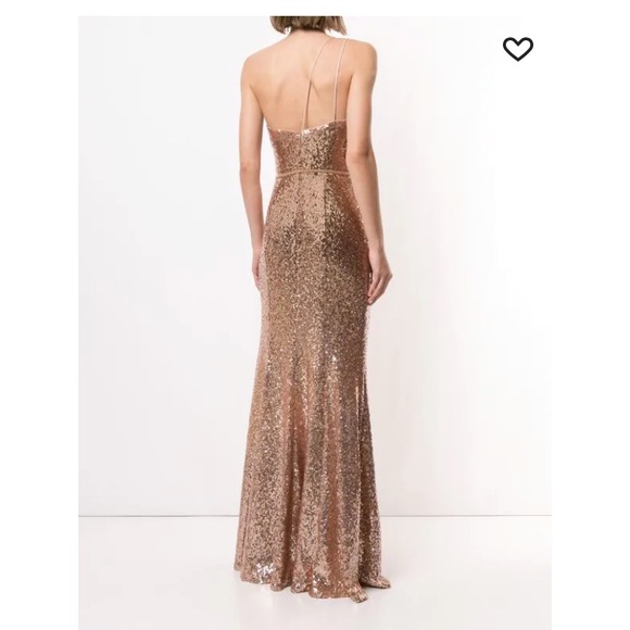 Marchesa Notte Bridesmaid or prom gold gown - Picture 4 of 7